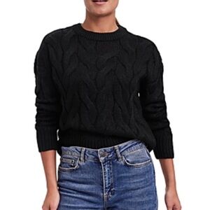 Philosophy Black Soft Chunky 3D Cable Knit Sweater